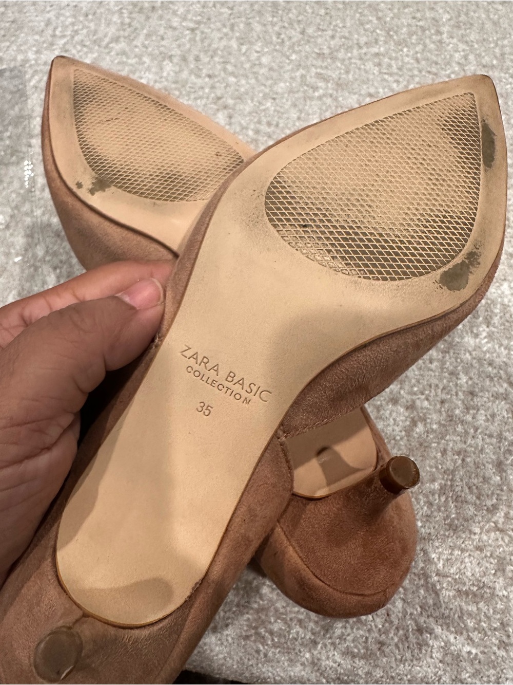 Zara Rust Brown Pointed D'Orsay Flats - Picture 9 of 10